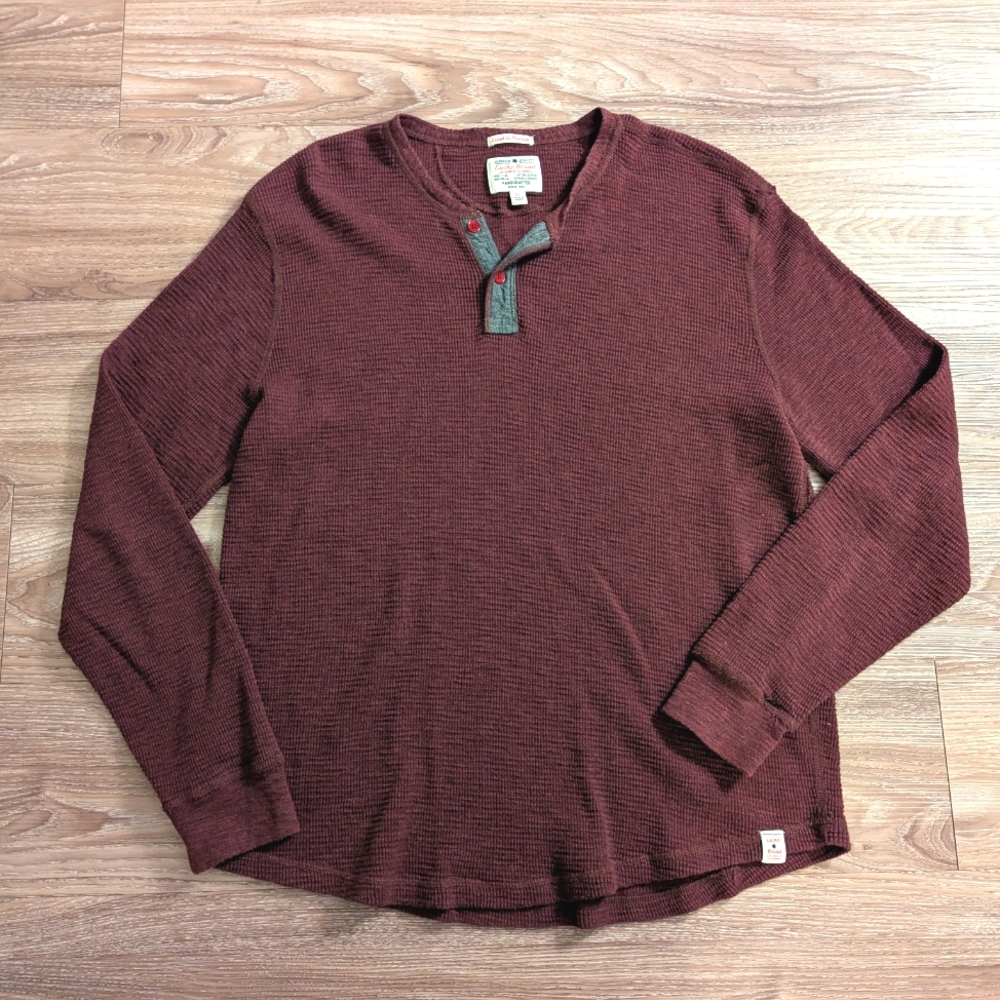 Lucky Brand Burgundy Henley Top XL